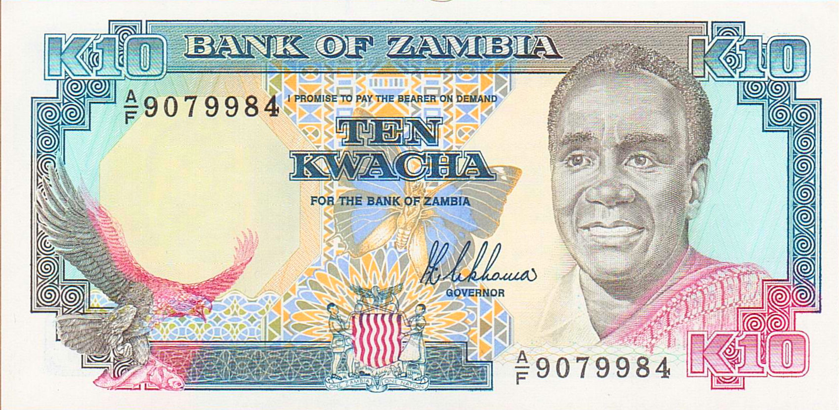 Zambia 10 1989 UNC P-31/a